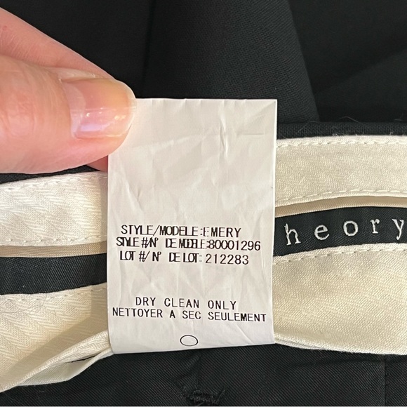 Theory Emery women’s Black Wide Leg Pants wool blend size 10 career pants - Picture 14 of 14